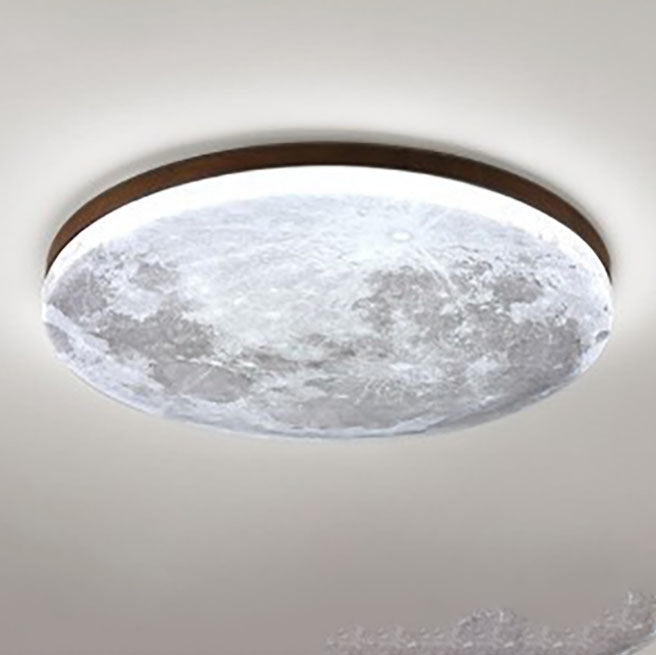 LED Flush Mount Ceiling Light for Bedroom | PVC Wood Grain Nordic Design | Lologe