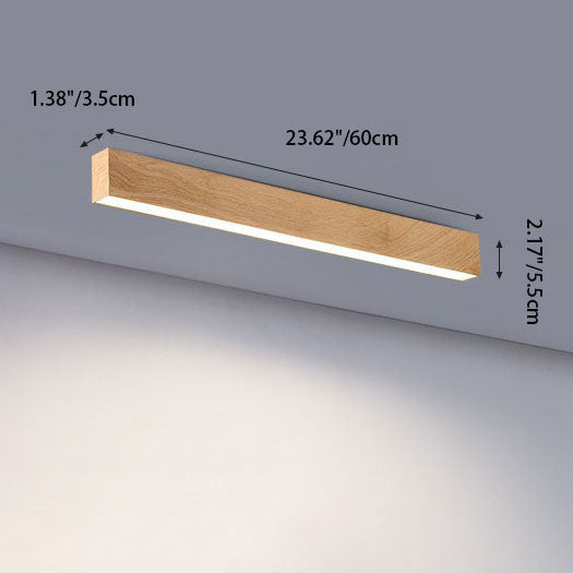 Modern LED Flush Mount Ceiling Light | Wood Grain Aluminium Strips | Minimalist | Lologe