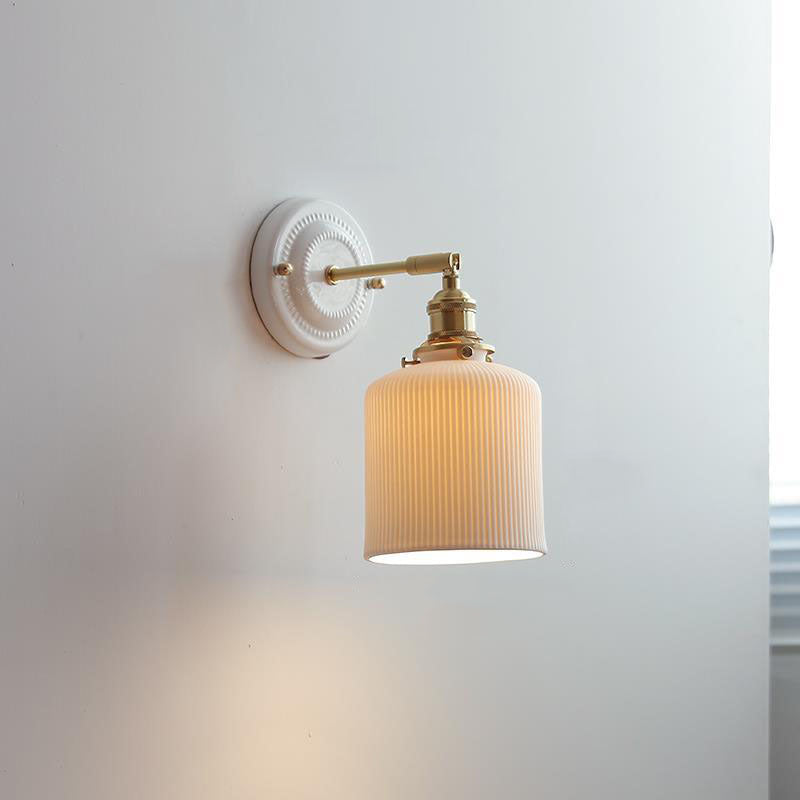 Vintage Ceramic Brass Wall Sconce | Living Room Round Design | Lologe