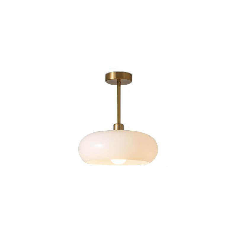 Flush Mount Ceiling Light | Living Room | Glass & Copper | Round 1-Light | Lologe