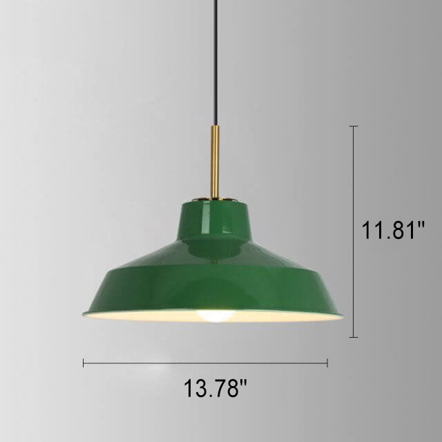 Industrial Green Iron Pendant Light | Vintage Loft Character | Lologe