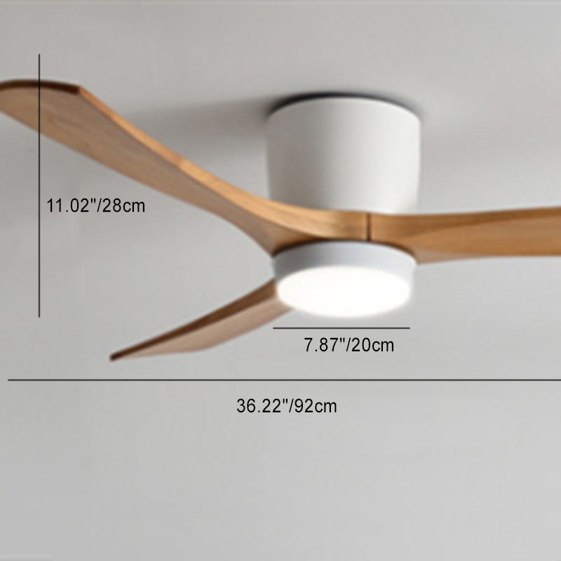 LED Ceiling Fan Light | For Living Room | Copper Wood Acrylic | Semi-Flush Mount | Lologe