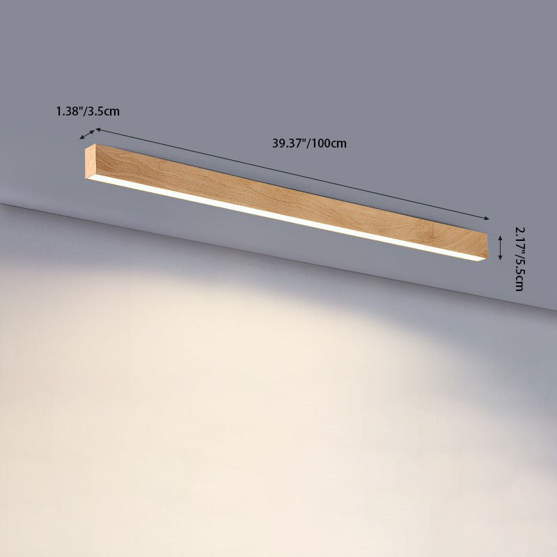 Modern LED Flush Mount Ceiling Light | Wood Grain Aluminium Strips | Minimalist | Lologe