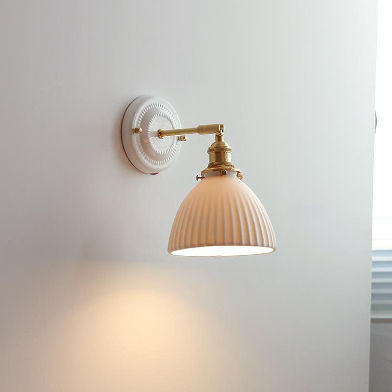 Vintage Ceramic Brass Wall Sconce | Living Room Round Design | Lologe