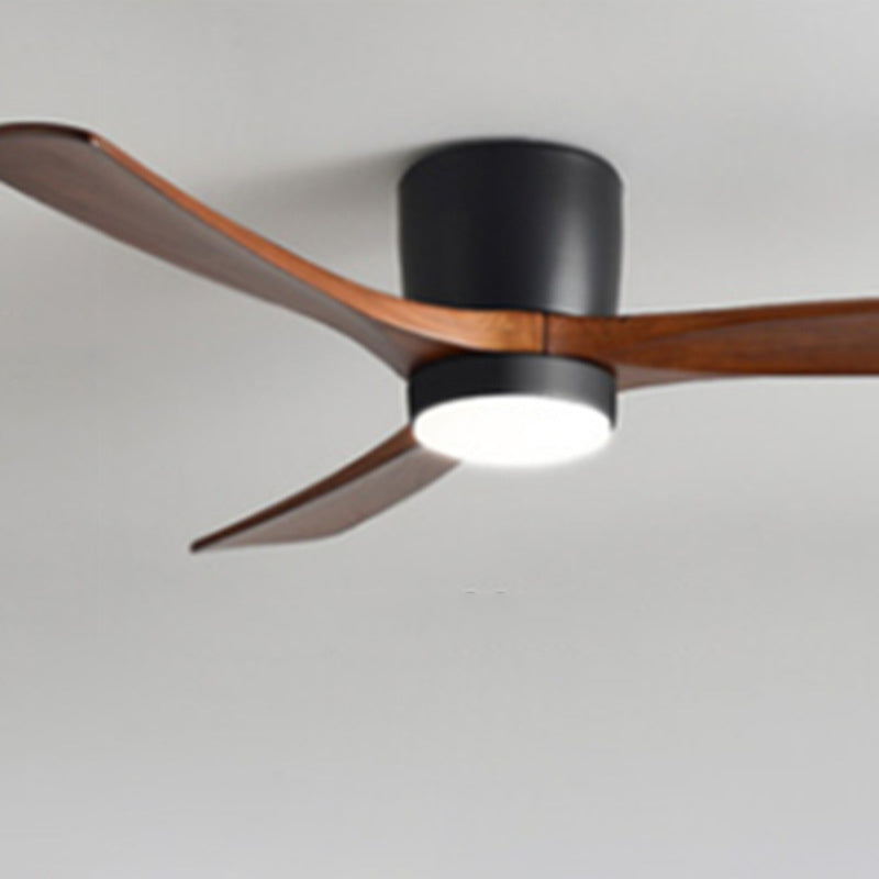 LED Ceiling Fan Light | For Living Room | Copper Wood Acrylic | Semi-Flush Mount | Lologe
