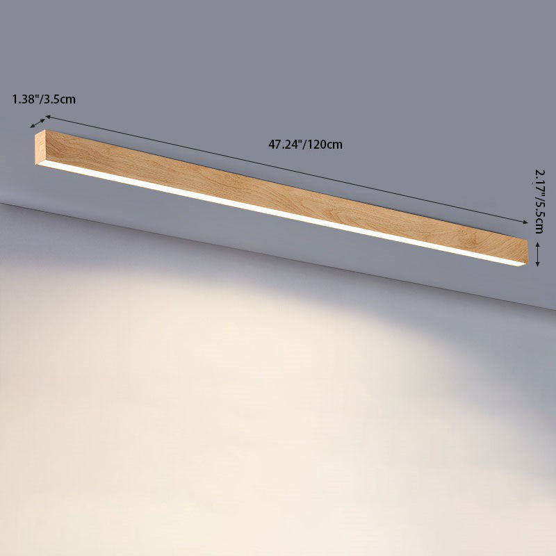 Modern LED Flush Mount Ceiling Light | Wood Grain Aluminium Strips | Minimalist | Lologe