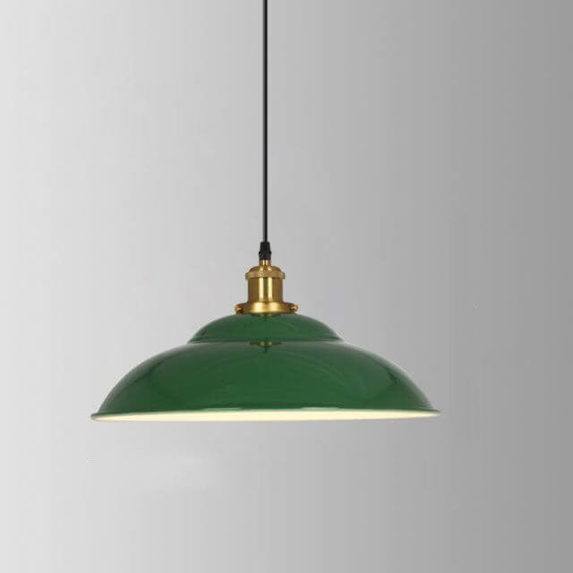 Industrial Green Iron Pendant Light | Vintage Loft Character | Lologe