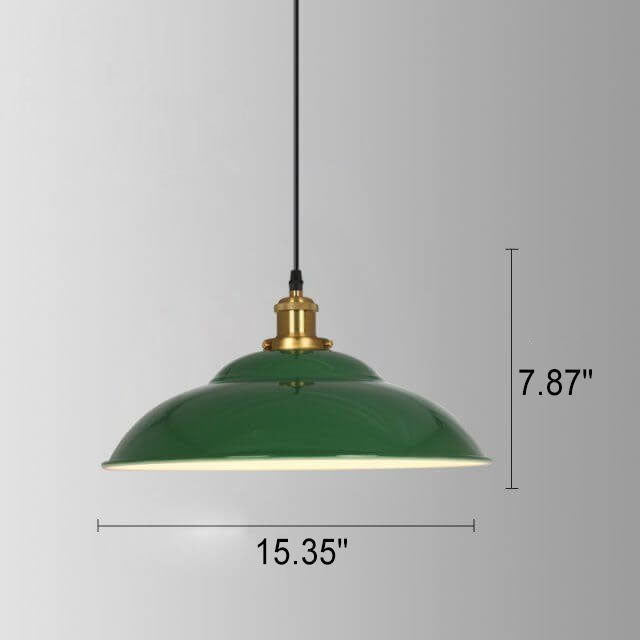 Industrial Green Iron Pendant Light | Vintage Loft Character | Lologe