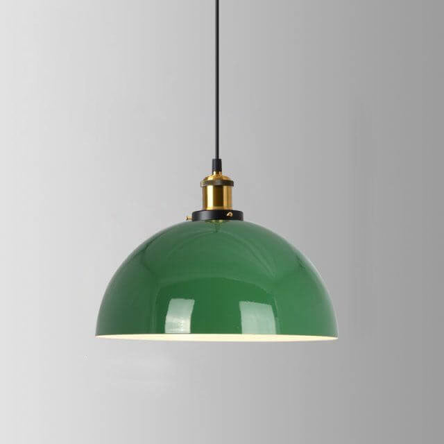 Industrial Green Iron Pendant Light | Vintage Loft Character | Lologe