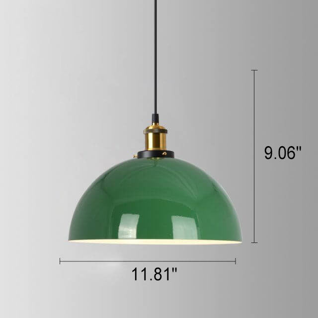 Industrial Green Iron Pendant Light | Vintage Loft Character | Lologe