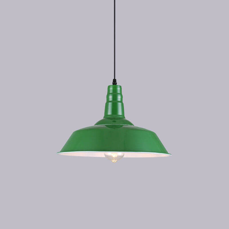 Industrial Green Iron Pendant Light | Vintage Loft Character | Lologe
