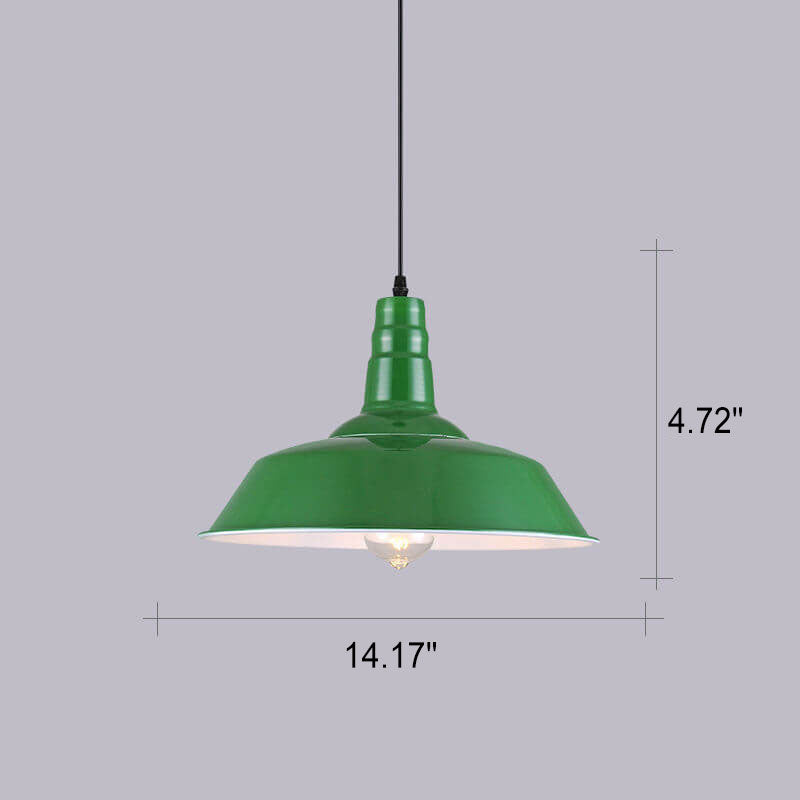 Industrial Green Iron Pendant Light | Vintage Loft Character | Lologe