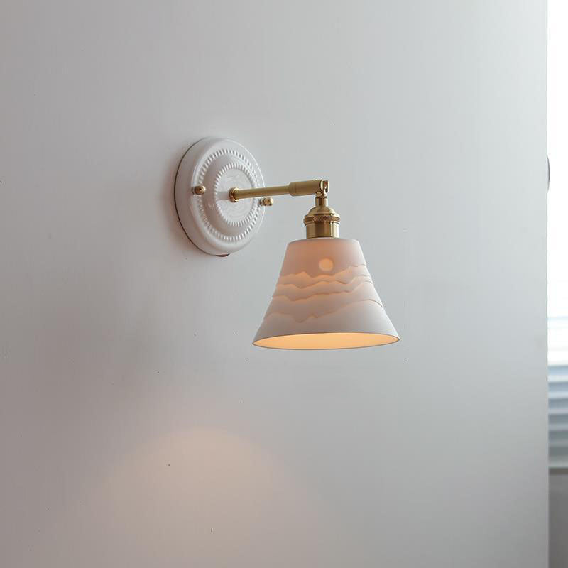 Vintage Ceramic Brass Wall Sconce | Living Room Round Design | Lologe