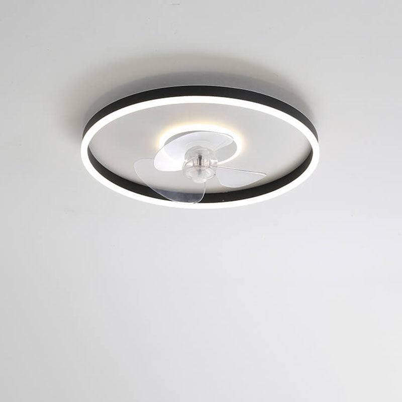 LED Flush Mount Ceiling Fan Light | Modern Minimalist Round | Lologe