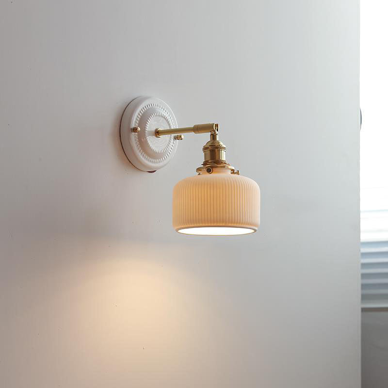 Vintage Ceramic Brass Wall Sconce | Living Room Round Design | Lologe
