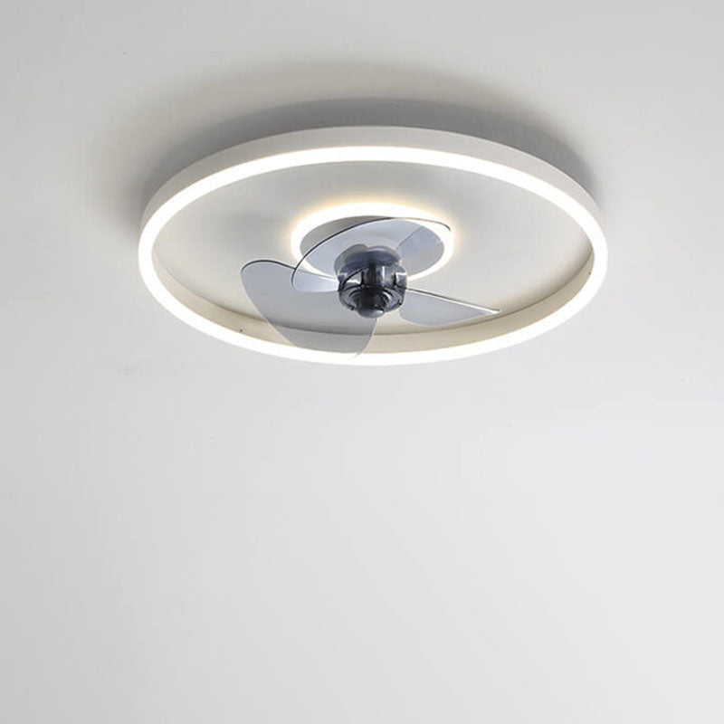 LED Flush Mount Ceiling Fan Light | Modern Minimalist Round | Lologe