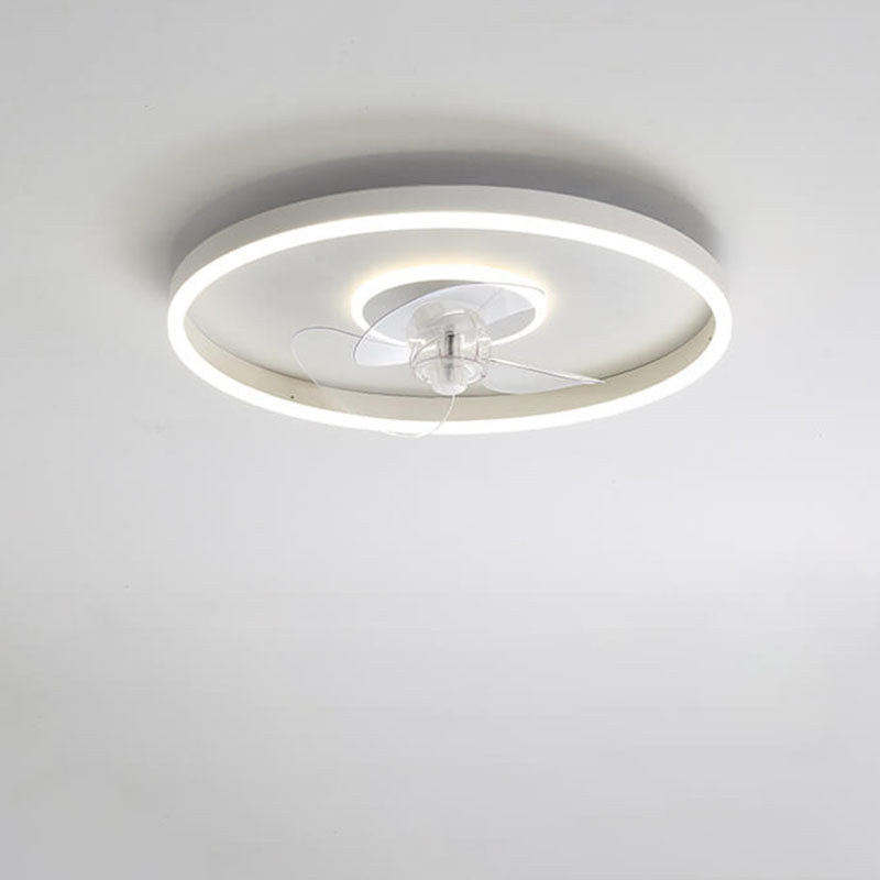 LED Flush Mount Ceiling Fan Light | Modern Minimalist Round | Lologe