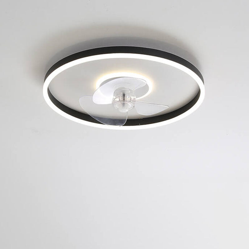LED Flush Mount Ceiling Fan Light | Modern Minimalist Round | Lologe
