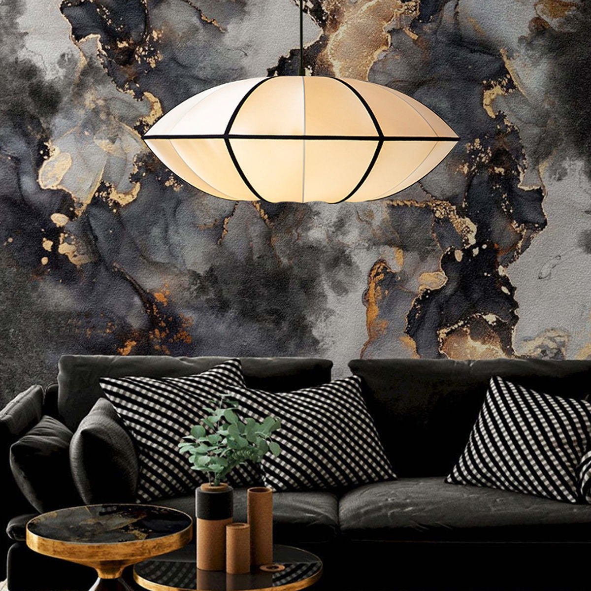 Silk Pendant Light | Dining Room Bedroom Soft Fabric Shade Modern Design | Lologe