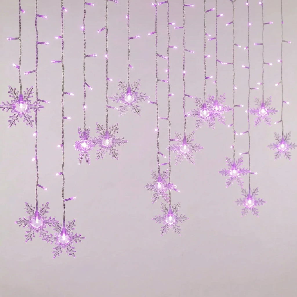 Snowveil - LED Snowflake Curtain Fairy Light String- Window Curtain Lighting