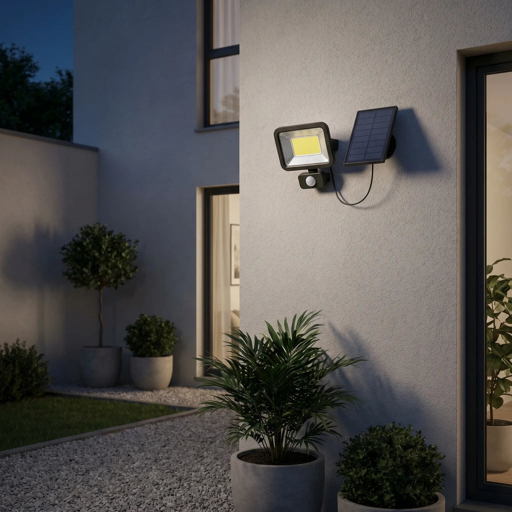 Solarvex - Solar-Powered COB LED Wall Light With Motion Sensor- Motion-Activated Lighting
