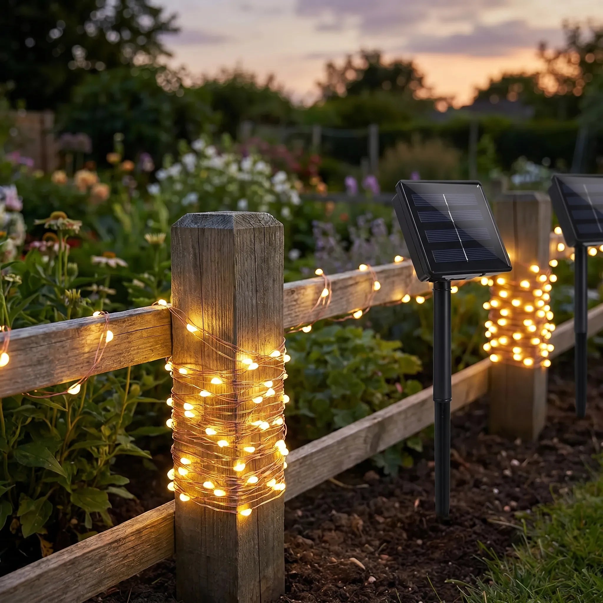 Solarvine - Solar-Powered Outdoor Fairy String Lights- Outdoor Garden Decorating