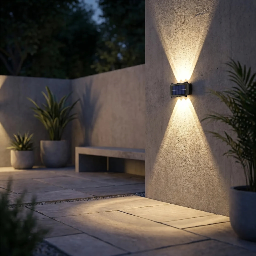Soluxe - Solar LED Up-Down Wall Light- Accent Wall Lighting