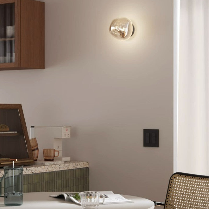 Glass Wall Lamp | Modern Space-Inspired Sconce for Bedroom & Hallway | Lologe