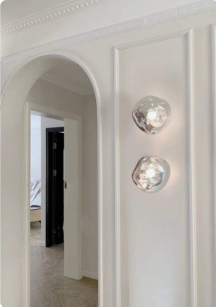 Glass Wall Lamp | Modern Space-Inspired Sconce for Bedroom & Hallway | Lologe