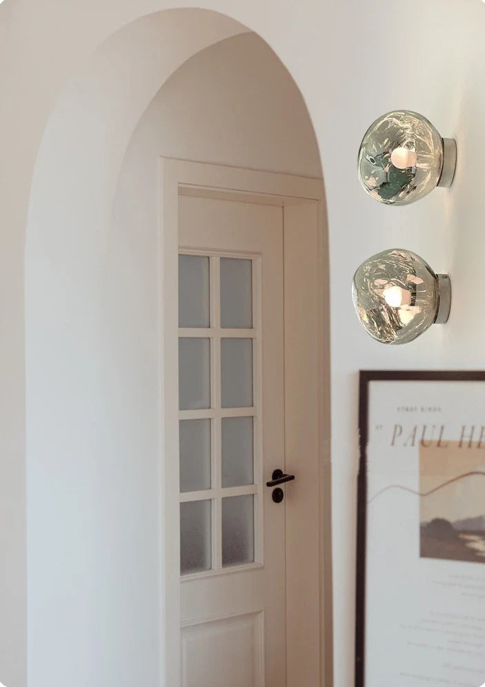 Glass Wall Lamp | Modern Space-Inspired Sconce for Bedroom & Hallway | Lologe