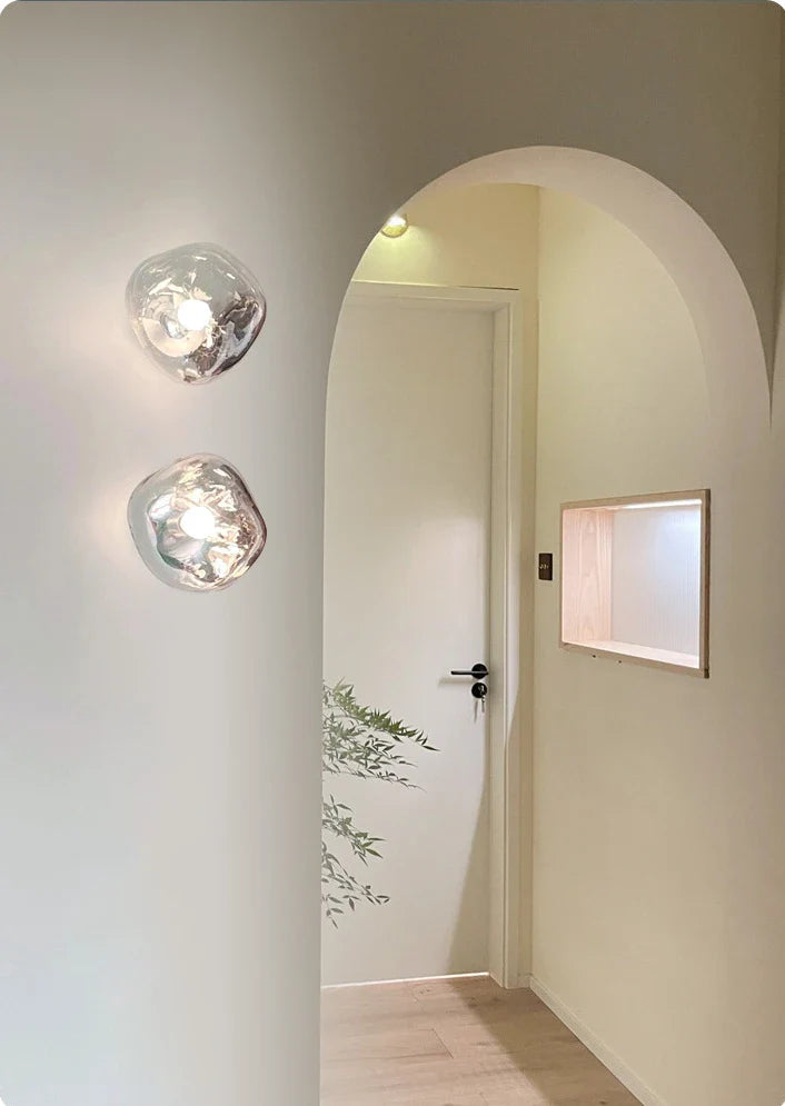 Glass Wall Lamp | Modern Space-Inspired Sconce for Bedroom & Hallway | Lologe