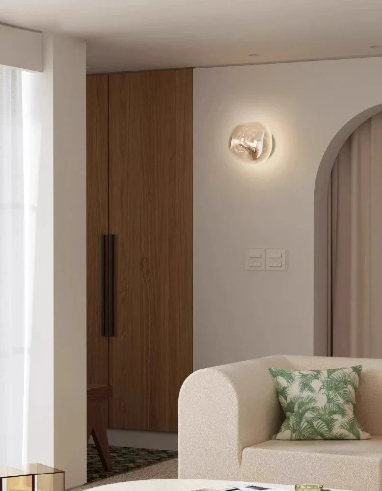 Glass Wall Lamp | Modern Space-Inspired Sconce for Bedroom & Hallway | Lologe