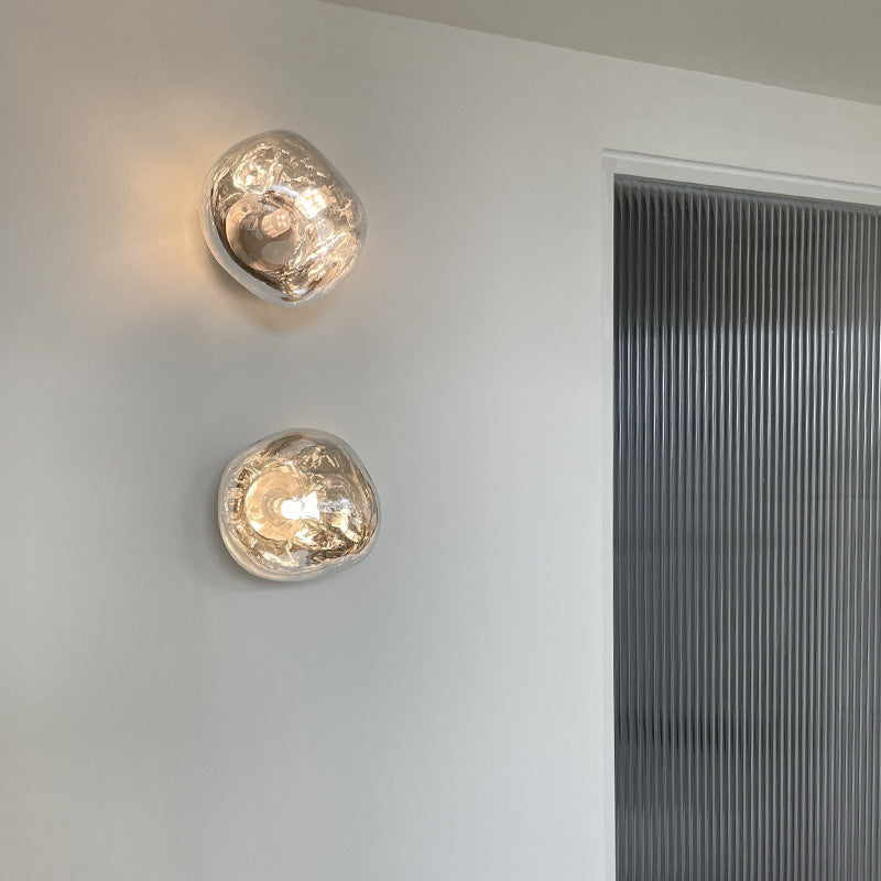 Glass Wall Lamp | Modern Space-Inspired Sconce for Bedroom & Hallway | Lologe
