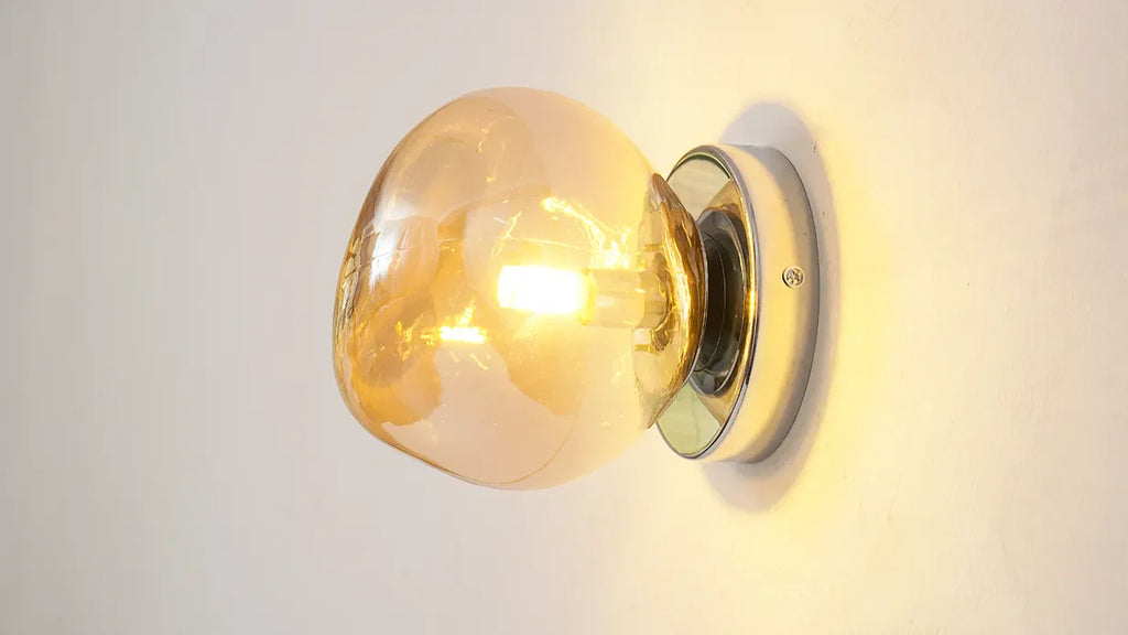 Glass Wall Lamp | Modern Space-Inspired Sconce for Bedroom & Hallway | Lologe