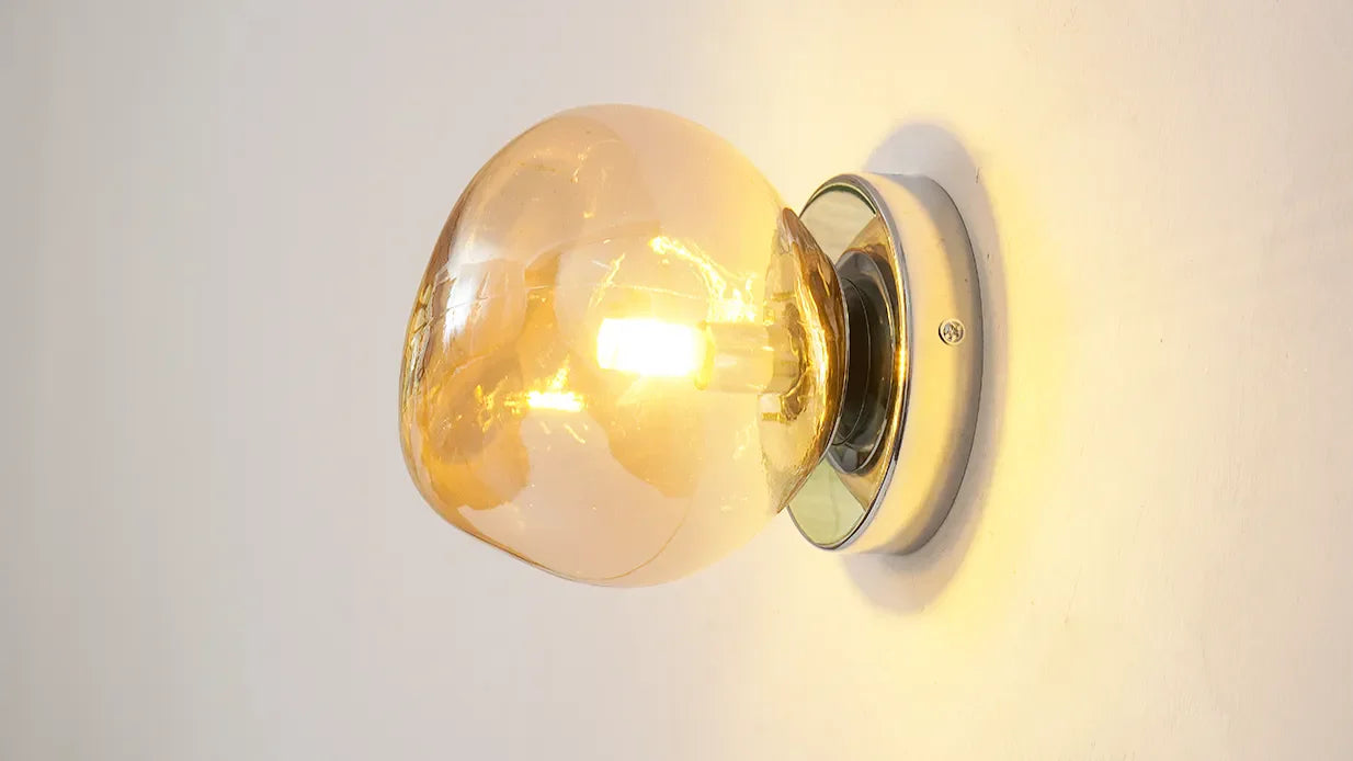 Glass Wall Lamp | Modern Space-Inspired Sconce for Bedroom & Hallway | Lologe