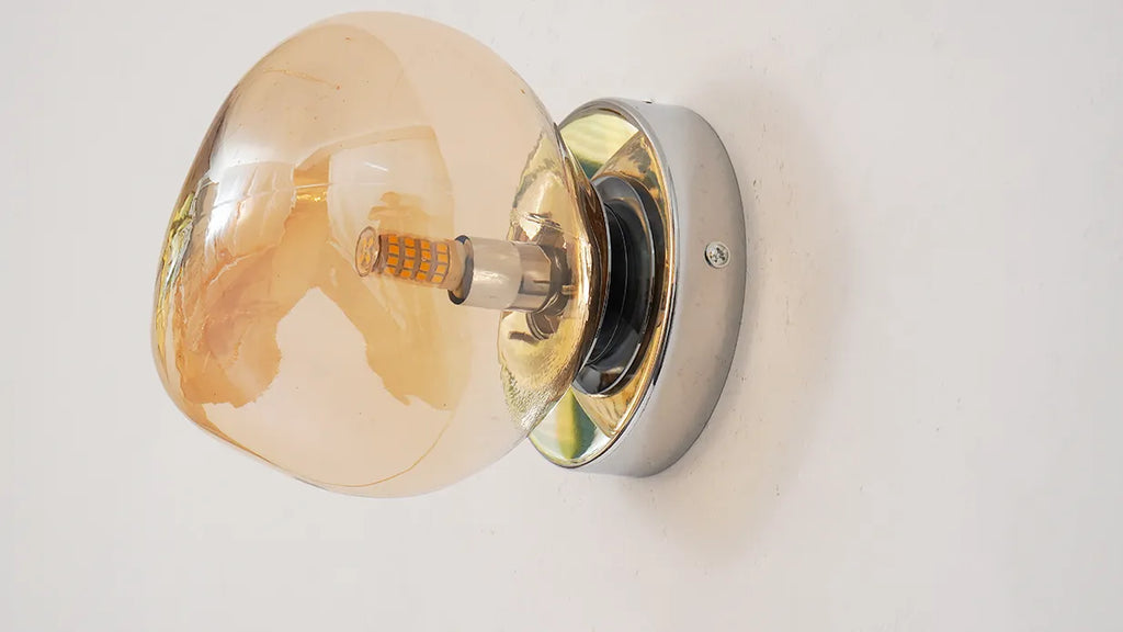 Glass Wall Lamp | Modern Space-Inspired Sconce for Bedroom & Hallway | Lologe