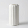 Stripova - Ribbed Ceramic-Look Decorative Vase- Displaying Fresh Flowers