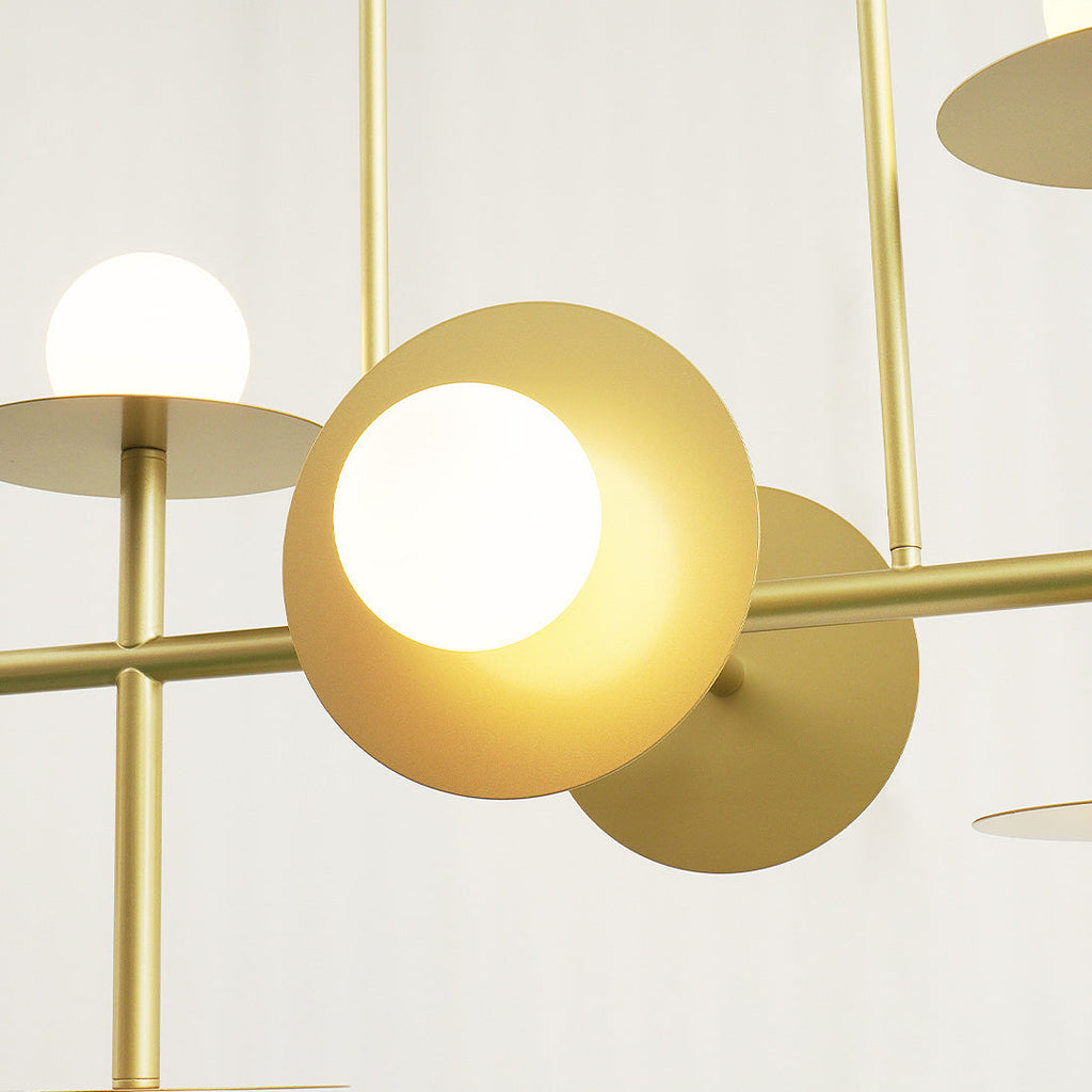Modern Linear Chandelier | Dining Room Metal Glass 8-Light Ceiling Fixture | Lologe