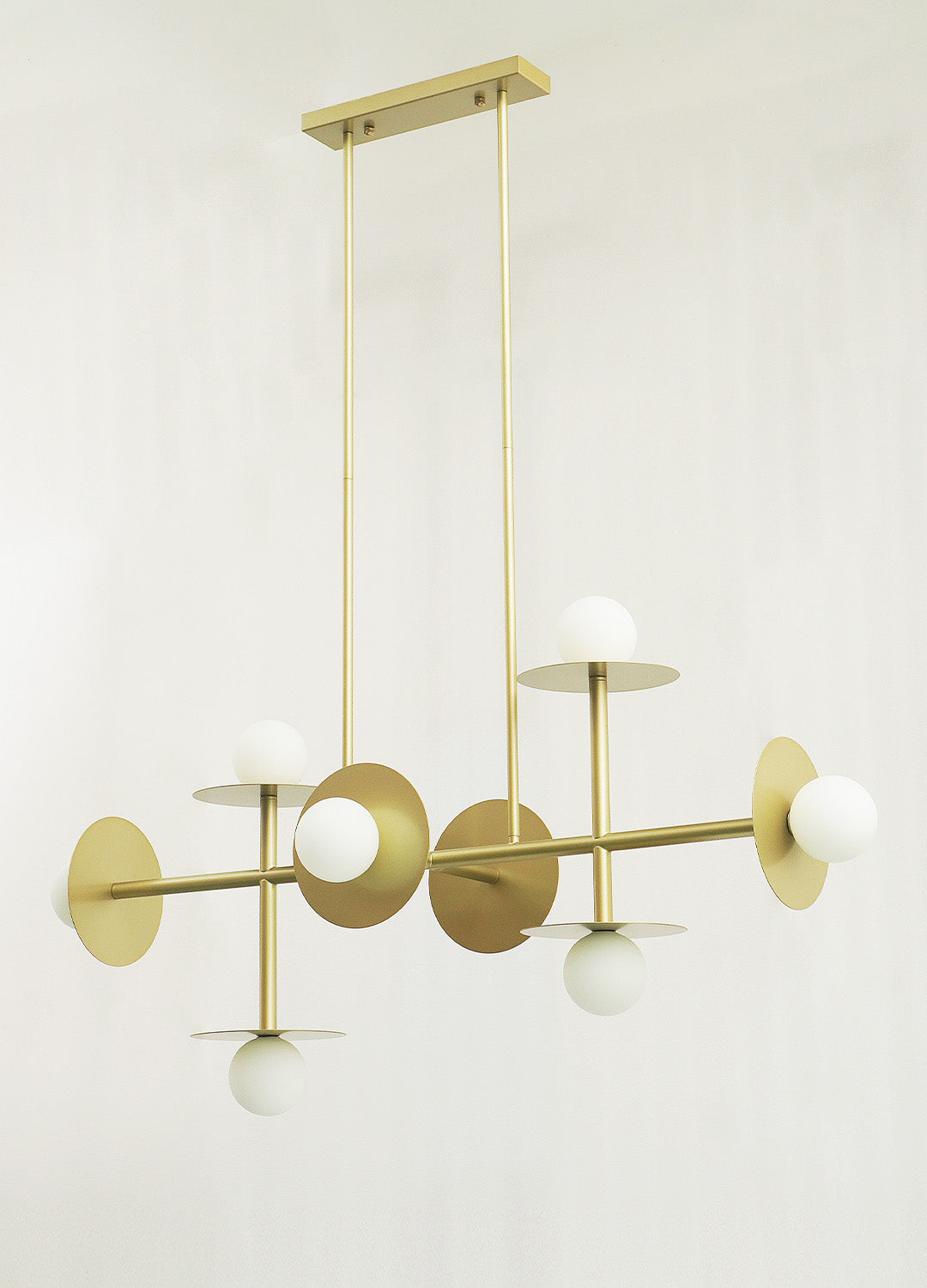Modern Linear Chandelier | Dining Room Metal Glass 8-Light Ceiling Fixture | Lologe