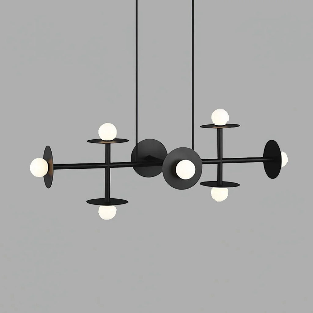 Modern Linear Chandelier | Dining Room Metal Glass 8-Light Ceiling Fixture | Lologe