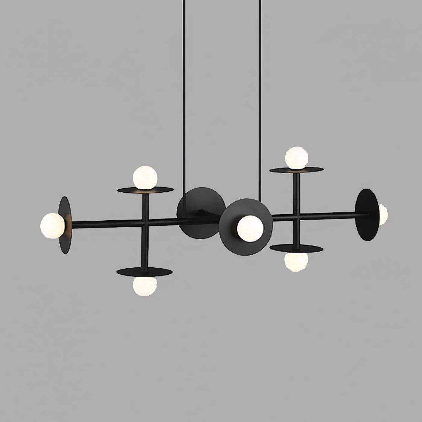 Modern Linear Chandelier | Dining Room Metal Glass 8-Light Ceiling Fixture | Lologe