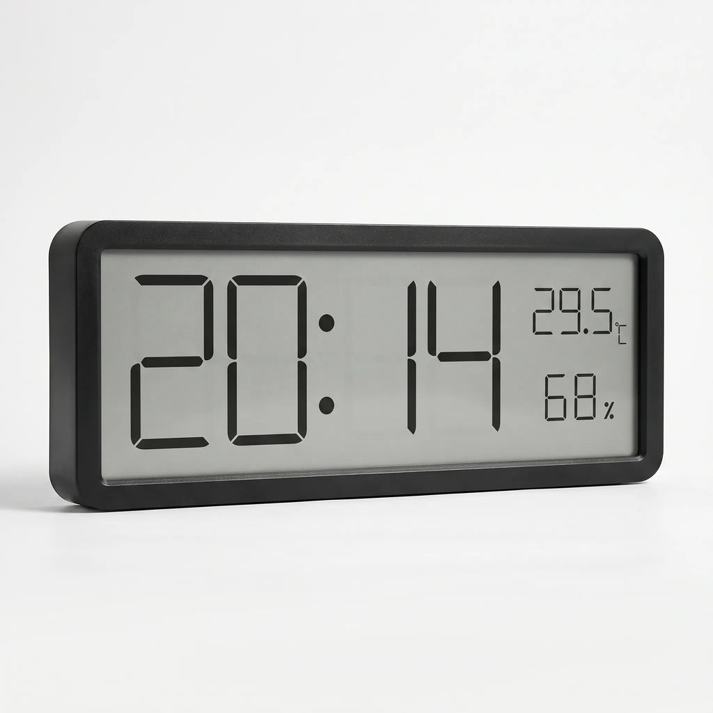 Tempora - LCD Digital Wall Clock With Sensor Display- Track Time Instantly