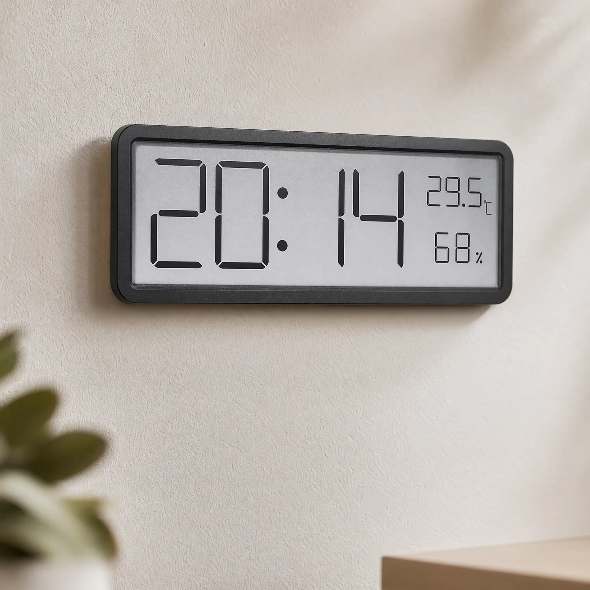 Tempora - LCD Digital Wall Clock With Sensor Display- Track Time Instantly