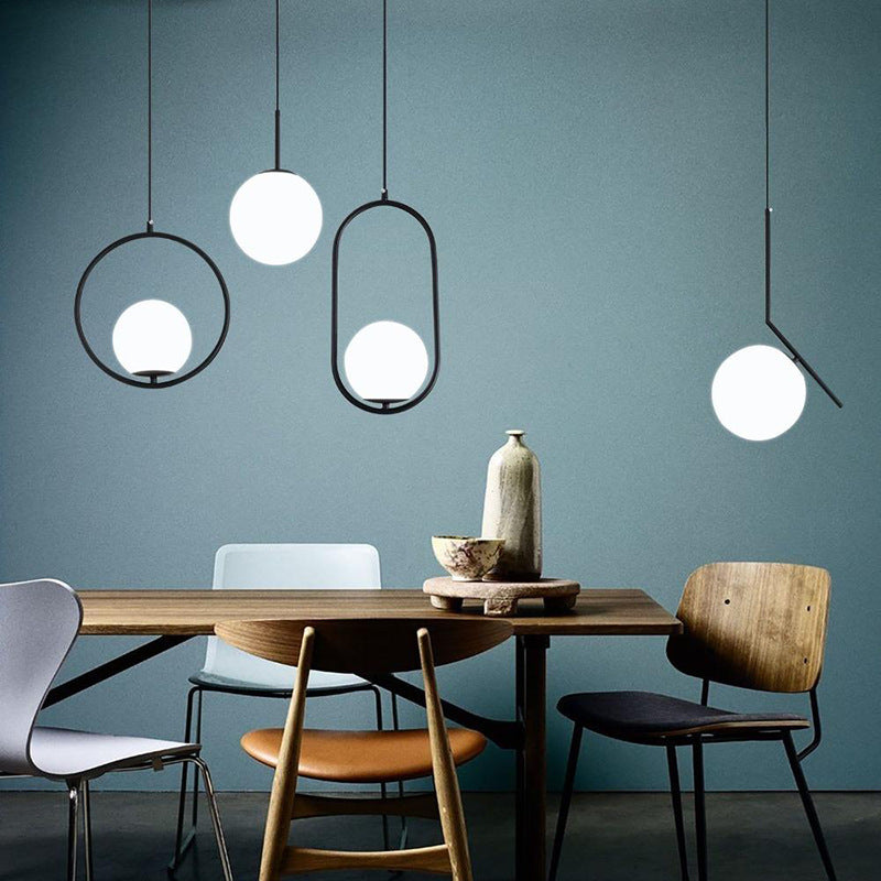 Glass Globe Pendant Light | Modern Ceiling Lighting for Dining Room & Kitchen | Lologe