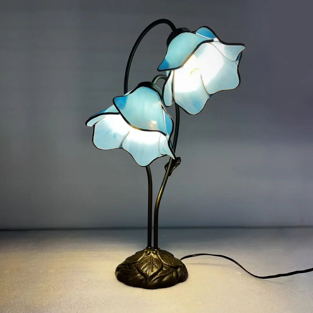Flower Table Lamp | Bedroom Living Room Metal Glass Floral Design | Lologe
