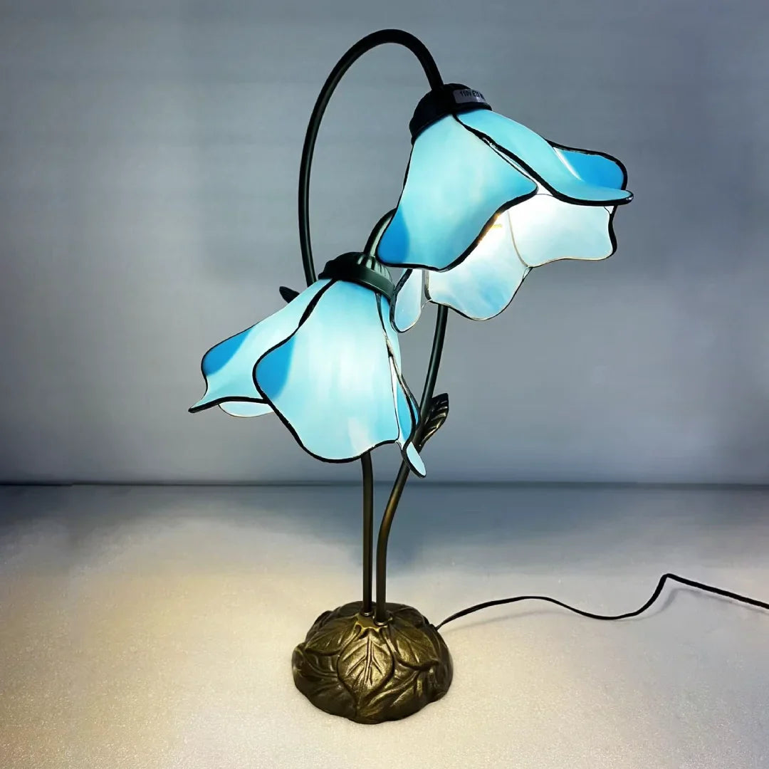 Flower Table Lamp | Bedroom Living Room Metal Glass Floral Design | Lologe