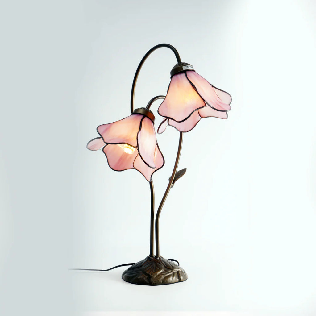 Flower Table Lamp | Bedroom Living Room Metal Glass Floral Design | Lologe