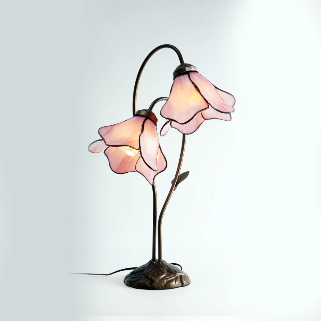 Flower Table Lamp | Bedroom Living Room Metal Glass Floral Design | Lologe