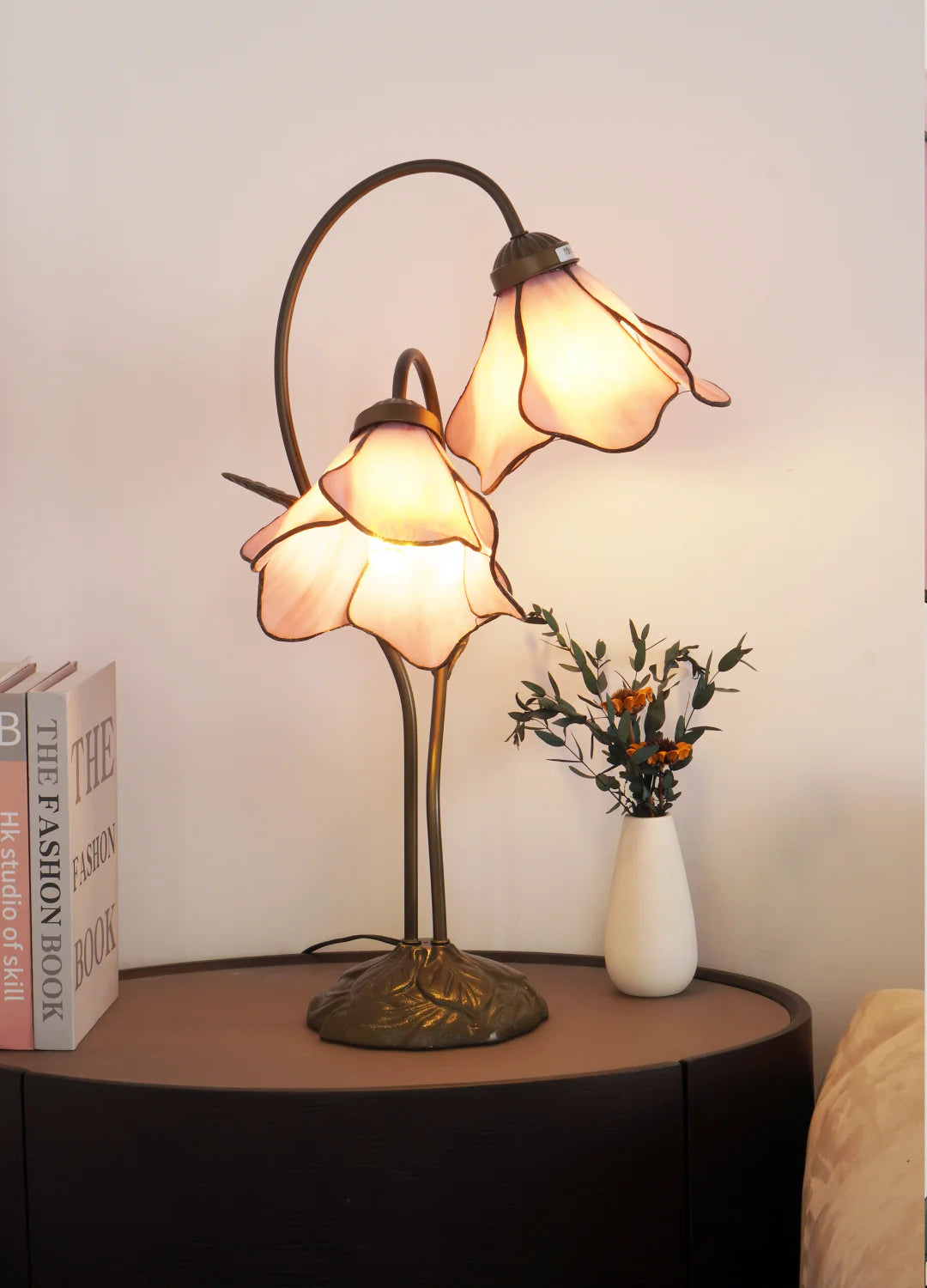 Flower Table Lamp | Bedroom Living Room Metal Glass Floral Design | Lologe