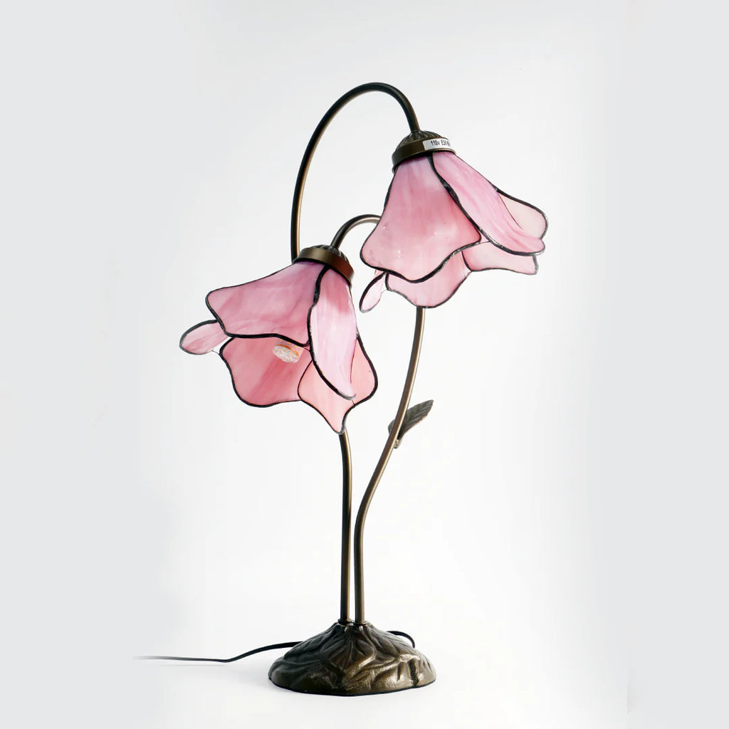 Flower Table Lamp | Bedroom Living Room Metal Glass Floral Design | Lologe